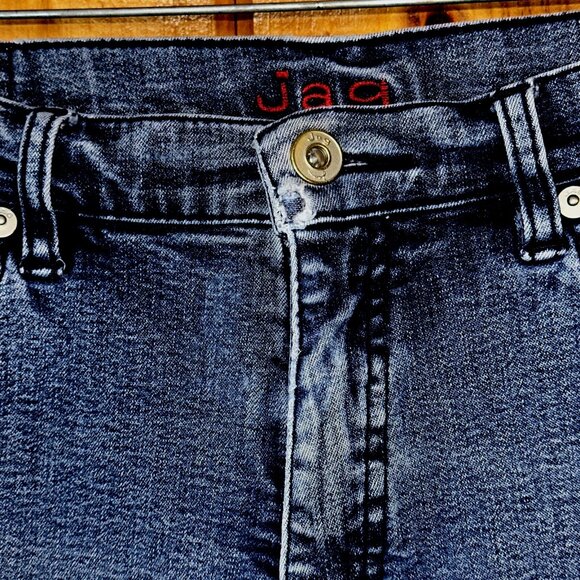 Jag Women's Y2K Distressed Straight Leg Stretch Denim Jeans Size 10 Mid Rise - Picture 5 of 11